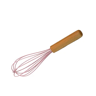 1PC Silicone Wood Turner Soup Spoon Spatula Brush Scraper Pasta Server Egg Beater Kitchen Cooking Tools Kitchenware Green/Pink.