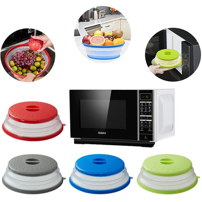 Silicone Microwave Cover - Oil-Proof Splash-Proof Fresh-Keeping - Folding with Hook