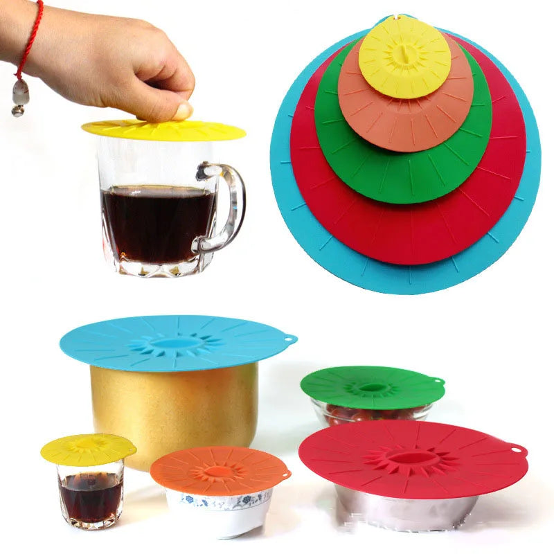 Silicone Microwave Bowl Cover Kitchen Pot Lid Stopper Set