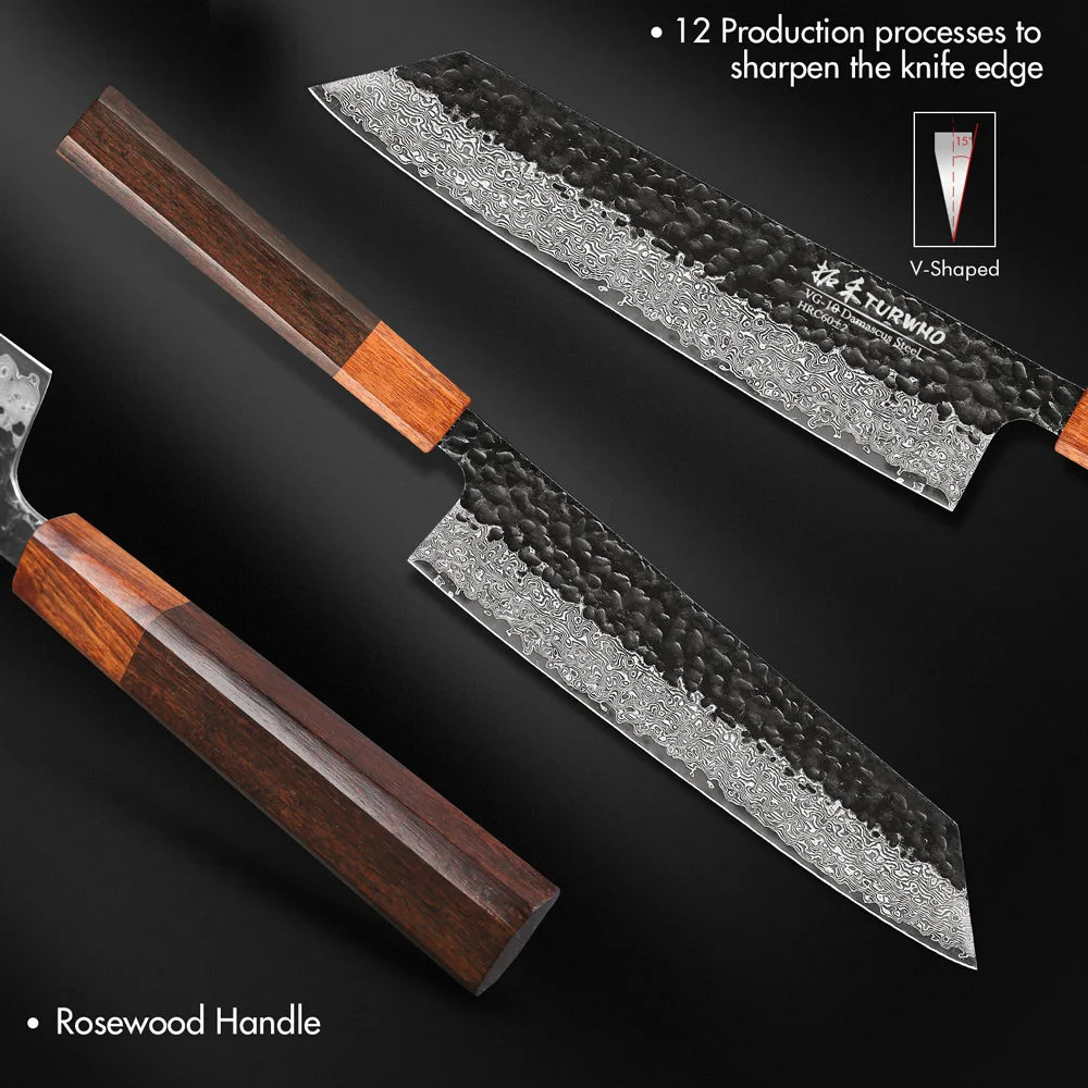 Japanese Damascus Steel Kiritsuke Chef Knife - 82-inch Sleek Design