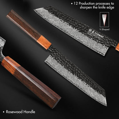 Japanese Damascus Steel Kiritsuke Chef Knife - 82-inch Sleek Design