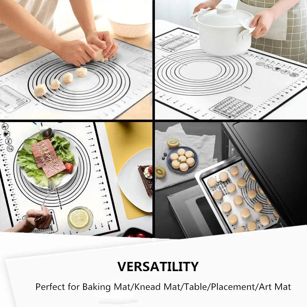 Non-Stick Silicone Baking Mat with Scale - Large Kitchen Pastry Dough
