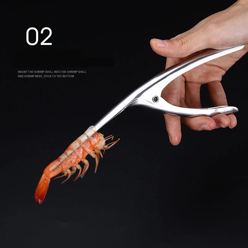 Kitchen Accessories Shrimp Peeler Stainless Steel Seafood Cooking Tools Creative Convenient Shrimp Peel Device Kitchen Gadgets.