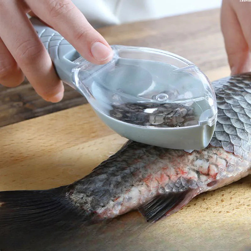 Fish Scale Grilling Scraper with Cover - Kitchen Household Tool for Cleaning Fish