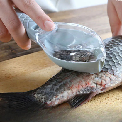 Fish Scale Grilling Scraper with Cover - Kitchen Household Tool for Cleaning Fish