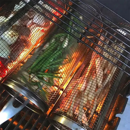 Stainless Steel BBQ Grill Basket for Campfire Outdoor Grilling