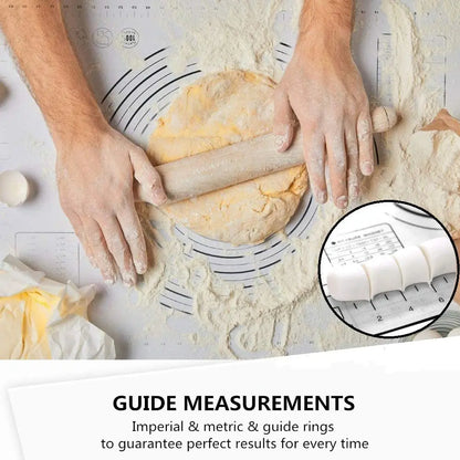 Non-Stick Silicone Baking Mat with Scale - Large Kitchen Pastry Dough