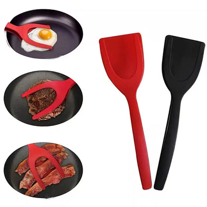 Nylon Clip Utensils for Kitchen Gadget and Accessories 2-in-1 Steak Spatula Tongs Pancake Cooking Machine Flip Pliers Tools Bar.