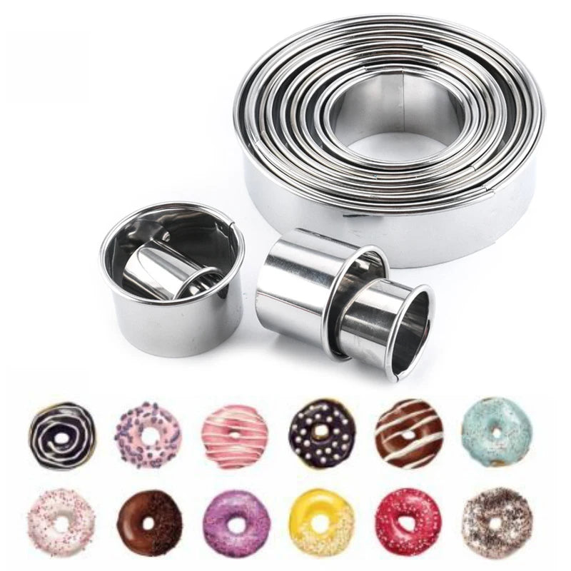 Stainless Steel Cake Mold Cutter Set - 11pcs Baking Mousse Rings - DIY Kitchen Tools