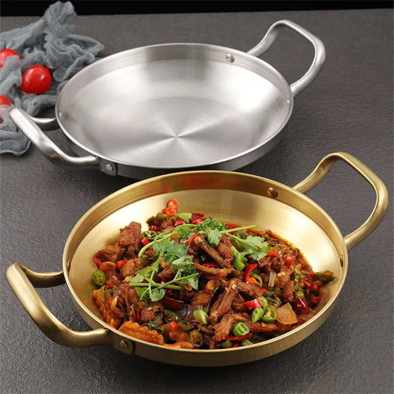 Stainless Steel Seafood Rice Pot - Cookware for Paella and Snacks