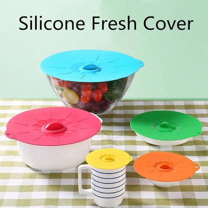 Silicone Microwave Bowl Cover Kitchen Pot Lid Stopper Set