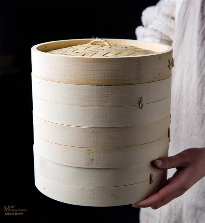 One Cage or Cover Cooking Bamboo Steamer Fish Rice Vegetable Snack Basket Set Kitchen Cooking Tools dumpling steamer steam pot.
