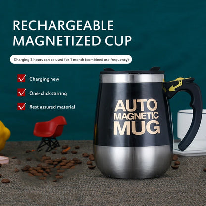 Self-Stirring Mug - USB Rechargeable Stainless Steel Coffee Mixer