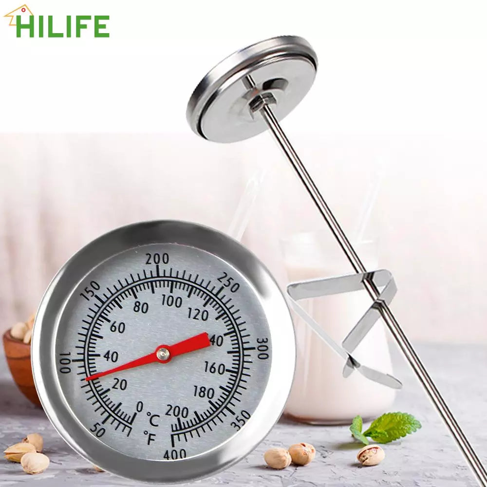 Stainless Steel Probe Thermometer for Kitchen Cooking - 0200 Temperature Meter for Milk Coffee Food and Meat