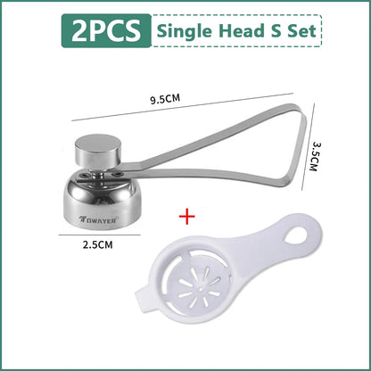 304 Stainless Steel Eggshell Opener Double Head Metal Boiled Raw Egg Creative Gadgets Kitchen Cooking Tool Kitchen  Accessories.