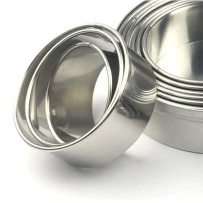 Stainless Steel Cake Mold Cutter Set - 11pcs Baking Mousse Rings - DIY Kitchen Tools