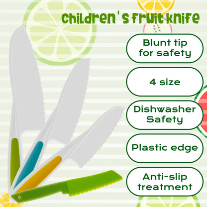 Kids Cooking Cutters Set - Safe Plastic Knives - Potato Crinkle Cutter