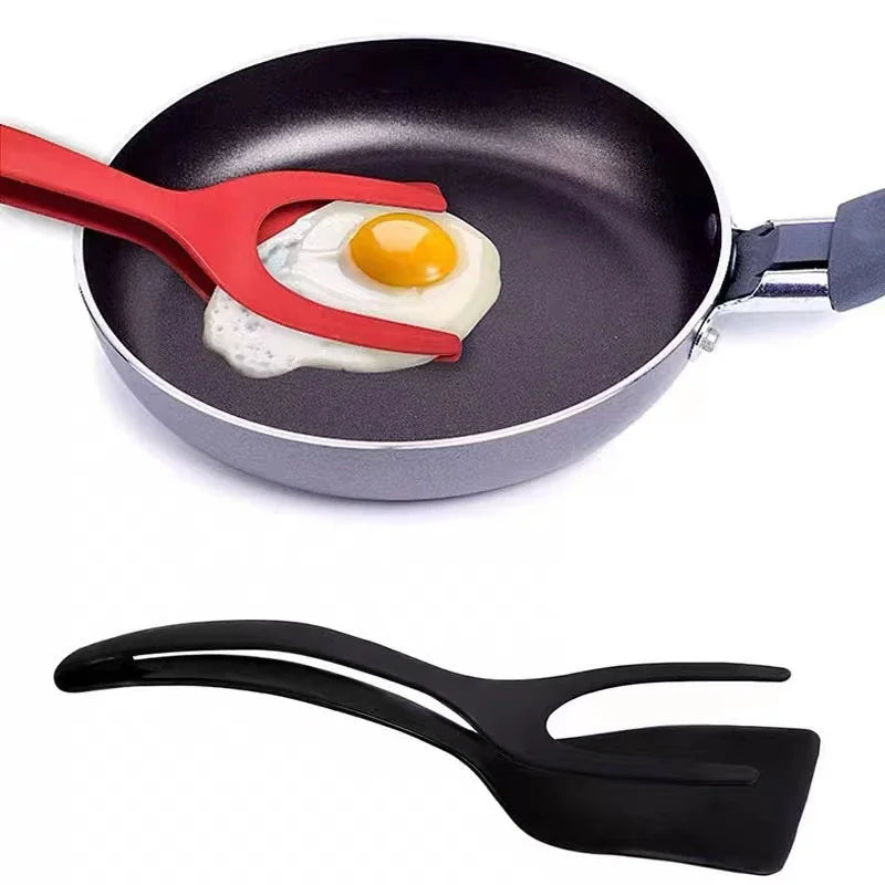 Nylon Clip Utensils for Kitchen Gadget and Accessories 2-in-1 Steak Spatula Tongs Pancake Cooking Machine Flip Pliers Tools Bar.