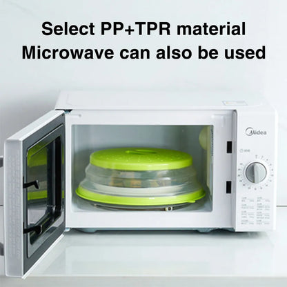 Silicone Microwave Cover - Oil-Proof Splash-Proof Fresh-Keeping - Folding with Hook
