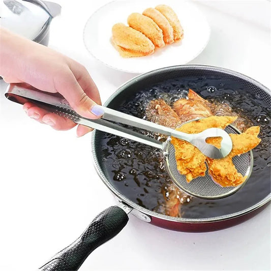 Kitchen Accessories Multifunction Stainless Steel Sieve Filter Spoon Fried Food Oil Strainer Clip Handheld Cooking Tools Gadgets.