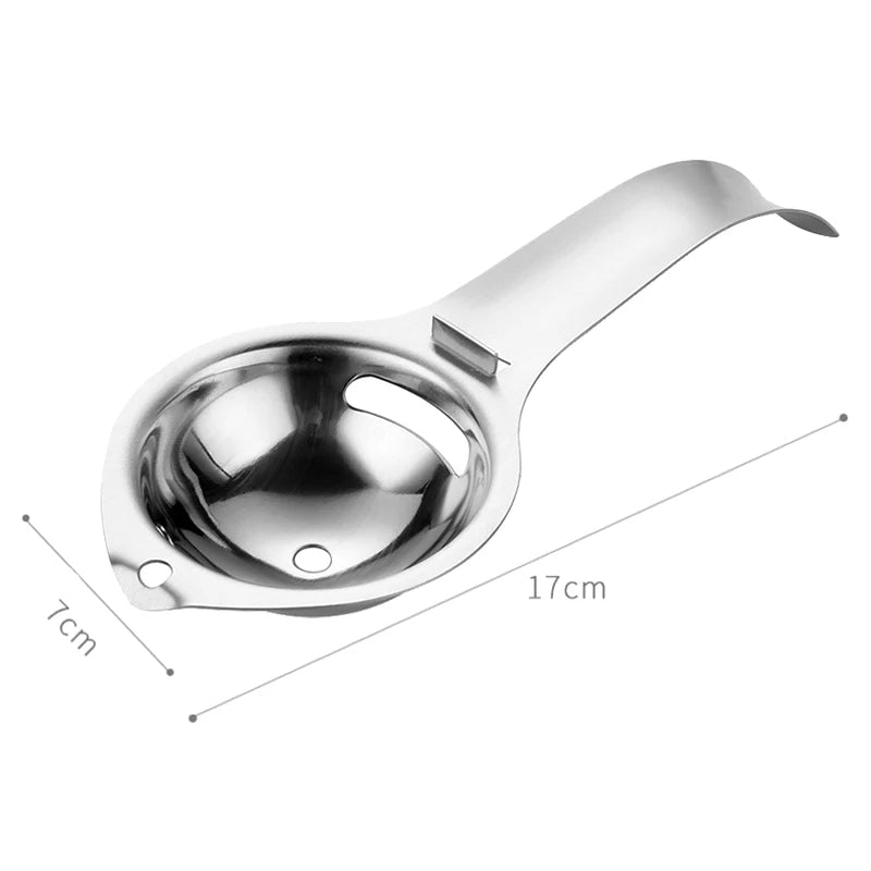 Egg Separator Stainless Steel Egg Yolk White Separator Long Handle Egg Divider Filter Kitchen Egg Tools Baking Cooking Gadgets.