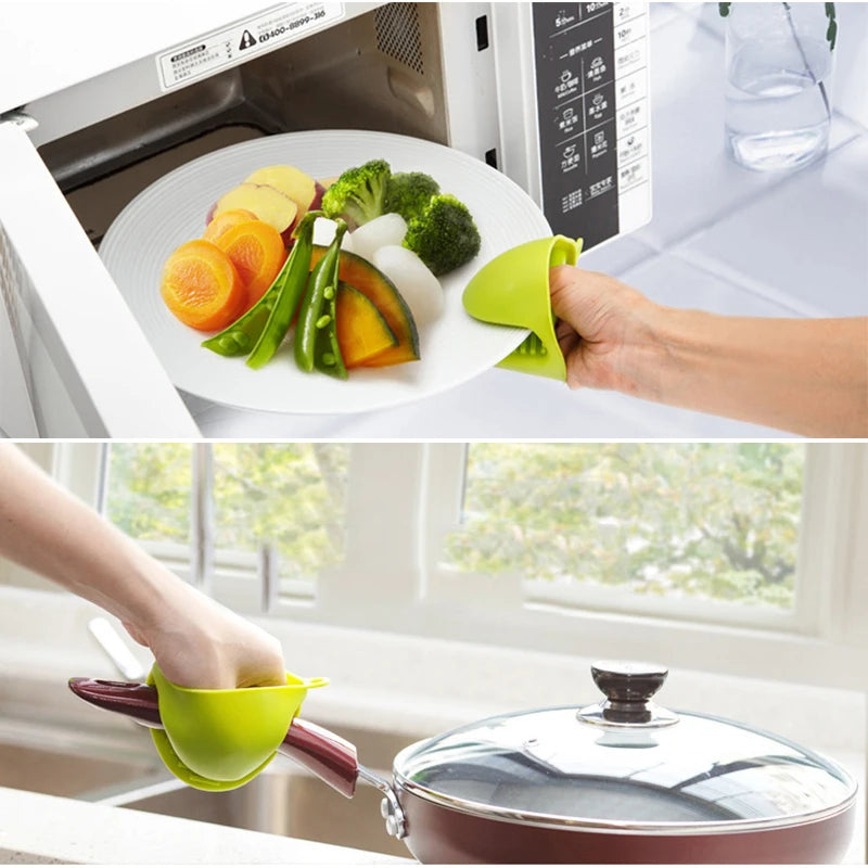 Thicken Silicone Anti-Hot Gloves Microwave Oven Glove Insulation Non Stick Anti-slip Grips Bowl Pot Clips Kitchen Cooking Gadget.