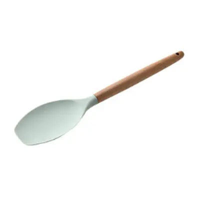 1PC Silicone Wood Turner Soup Spoon Spatula Brush Scraper Pasta Server Egg Beater Kitchen Cooking Tools Kitchenware Green/Pink.