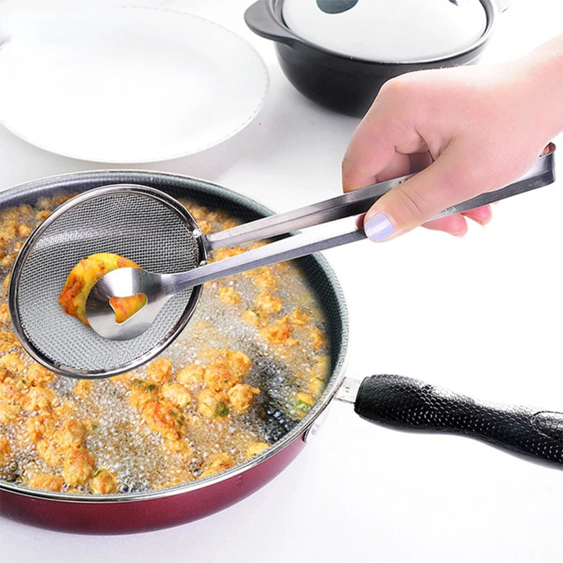 Kitchen Accessories Multifunction Stainless Steel Sieve Filter Spoon Fried Food Oil Strainer Clip Handheld Cooking Tools Gadgets.