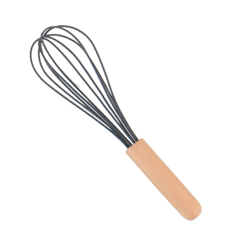 1PC Silicone Wood Turner Soup Spoon Spatula Brush Scraper Pasta Server Egg Beater Kitchen Cooking Tools Kitchenware Green/Pink.