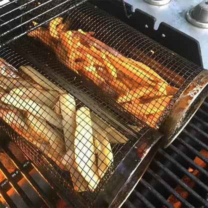 Stainless Steel BBQ Grill Basket for Campfire Outdoor Grilling