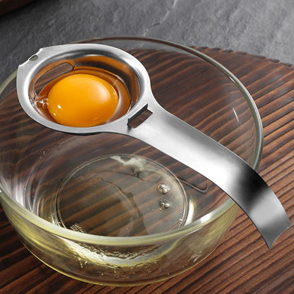Egg Separator Stainless Steel Egg Yolk White Separator Long Handle Egg Divider Filter Kitchen Egg Tools Baking Cooking Gadgets.