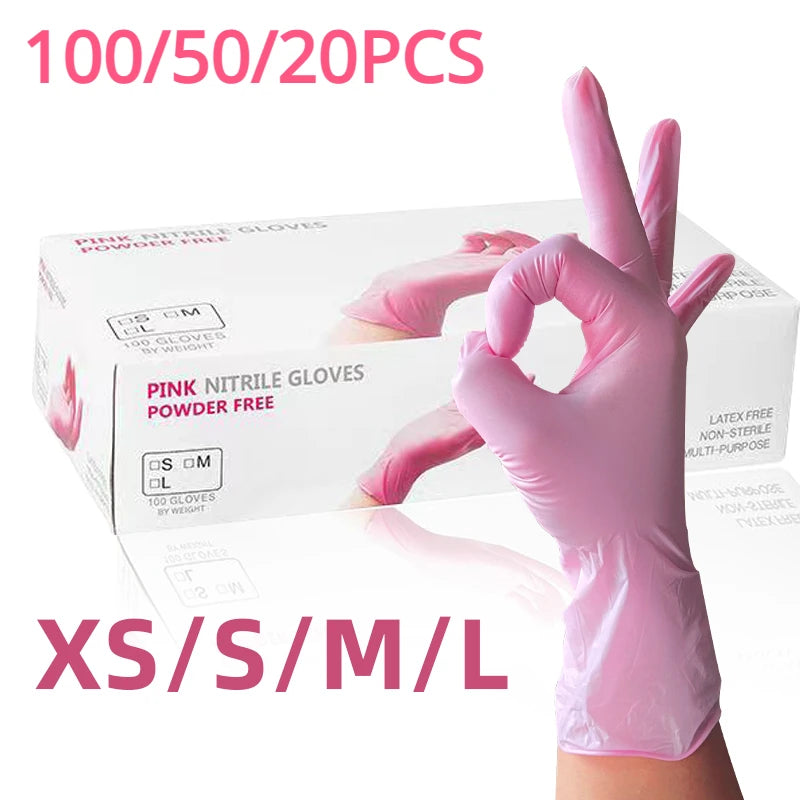 Light Pink Disposable Nitrile Gloves - Pack of 1005020