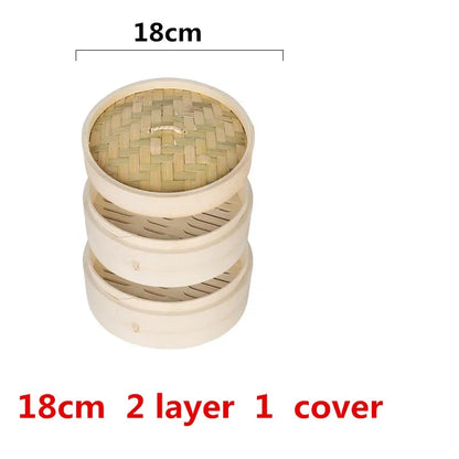 One Cage or Cover Cooking Bamboo Steamer Fish Rice Vegetable Snack Basket Set Kitchen Cooking Tools dumpling steamer steam pot.
