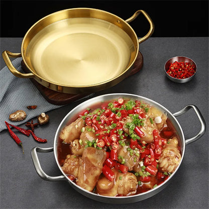 Stainless Steel Seafood Rice Pot - Cookware for Paella and Snacks