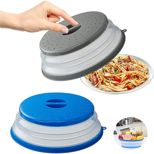 Silicone Microwave Cover - Oil-Proof Splash-Proof Fresh-Keeping - Folding with Hook