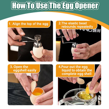 304 Stainless Steel Eggshell Opener Double Head Metal Boiled Raw Egg Creative Gadgets Kitchen Cooking Tool Kitchen  Accessories.