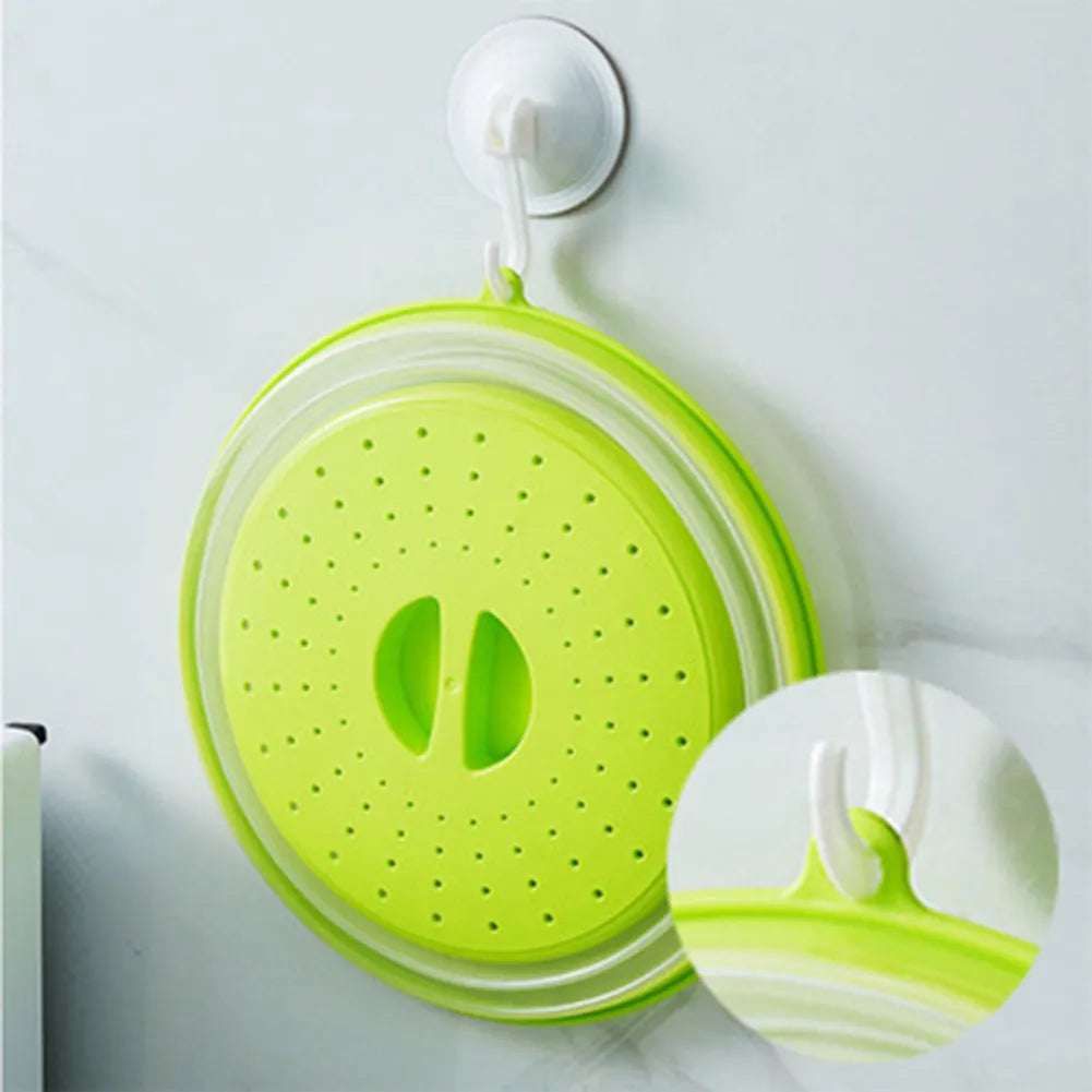 Silicone Microwave Cover - Oil-Proof Splash-Proof Fresh-Keeping - Folding with Hook
