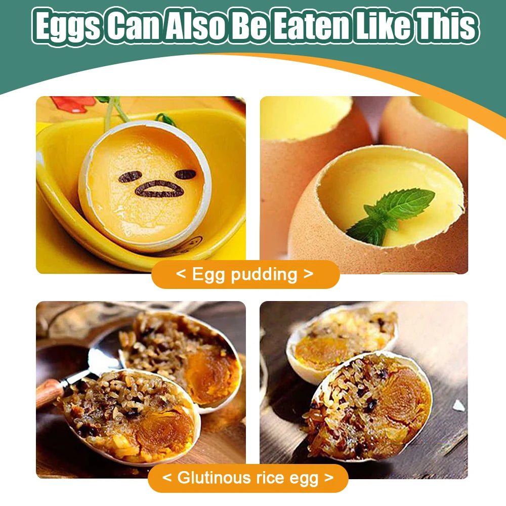 304 Stainless Steel Eggshell Opener Double Head Metal Boiled Raw Egg Creative Gadgets Kitchen Cooking Tool Kitchen  Accessories.
