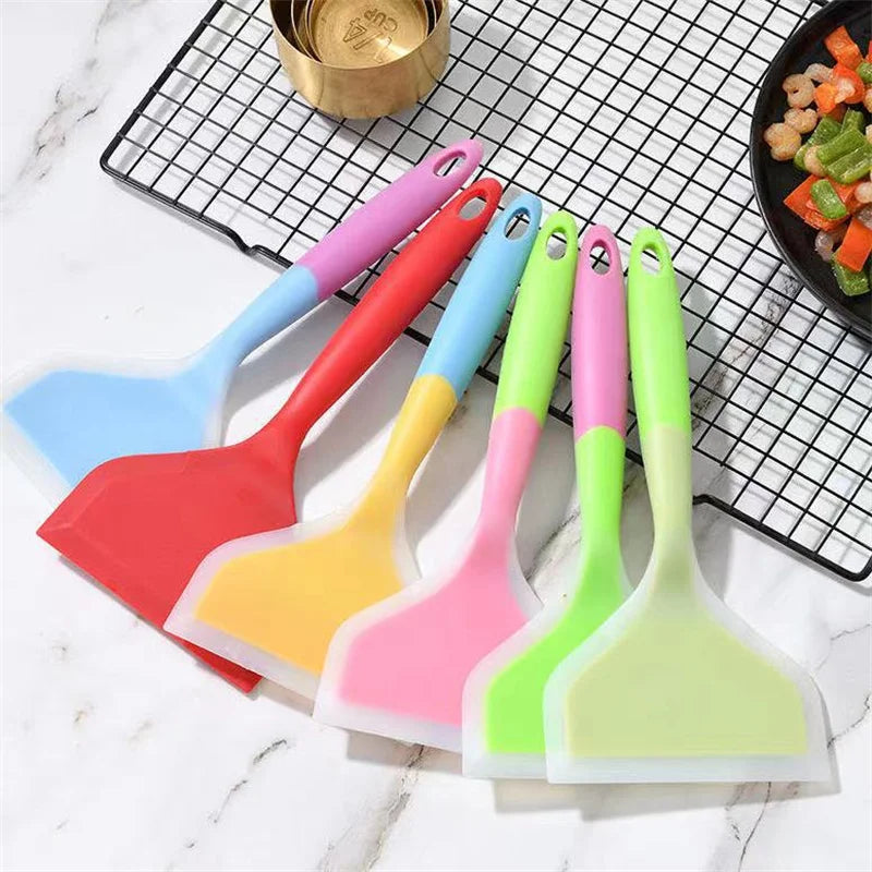 Integrated Silicone Spatula Non Stick Wide Mouth Tamagoyaki Shovel Beef Meat Egg Frying Cooking Tool Kitchen Gadgets.