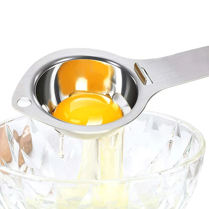 Egg Separator Stainless Steel Egg Yolk White Separator Long Handle Egg Divider Filter Kitchen Egg Tools Baking Cooking Gadgets.