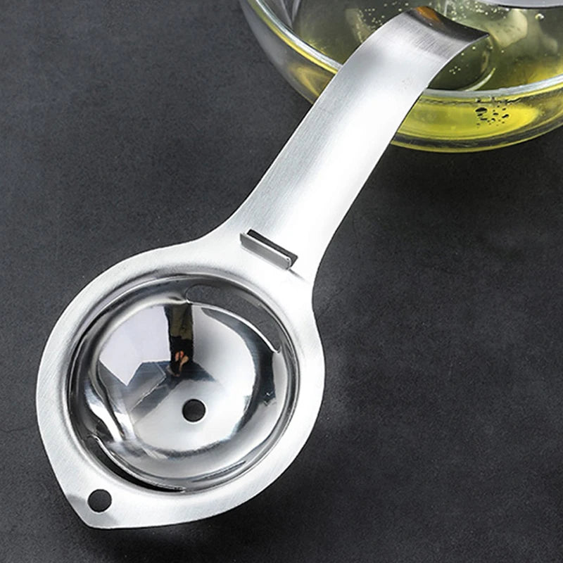 Egg Separator Stainless Steel Egg Yolk White Separator Long Handle Egg Divider Filter Kitchen Egg Tools Baking Cooking Gadgets.