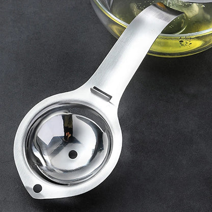 Egg Separator Stainless Steel Egg Yolk White Separator Long Handle Egg Divider Filter Kitchen Egg Tools Baking Cooking Gadgets.