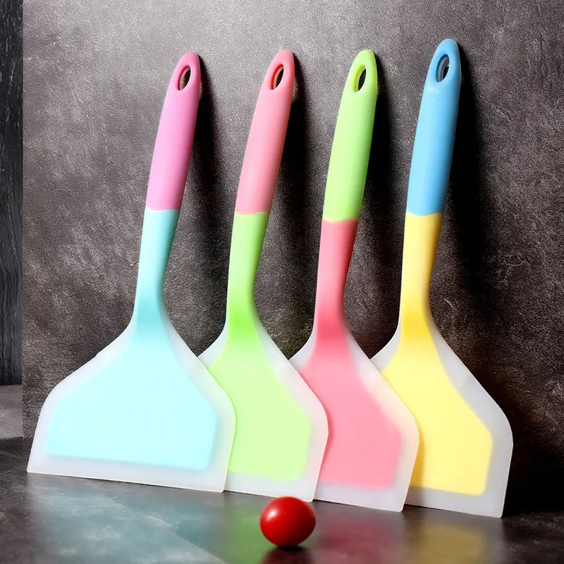 Integrated Silicone Spatula Non Stick Wide Mouth Tamagoyaki Shovel Beef Meat Egg Frying Cooking Tool Kitchen Gadgets.