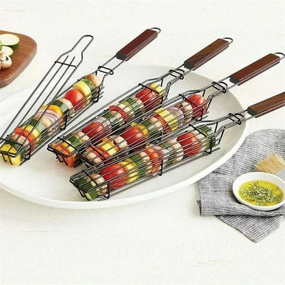 Stainless Steel BBQ Grill Basket for Campfire Outdoor Grilling