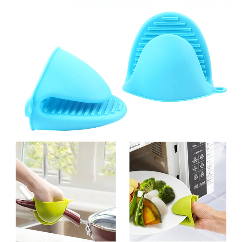 Thicken Silicone Anti-Hot Gloves Microwave Oven Glove Insulation Non Stick Anti-slip Grips Bowl Pot Clips Kitchen Cooking Gadget.