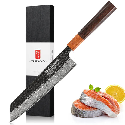Japanese Damascus Steel Kiritsuke Chef Knife - 82-inch Sleek Design