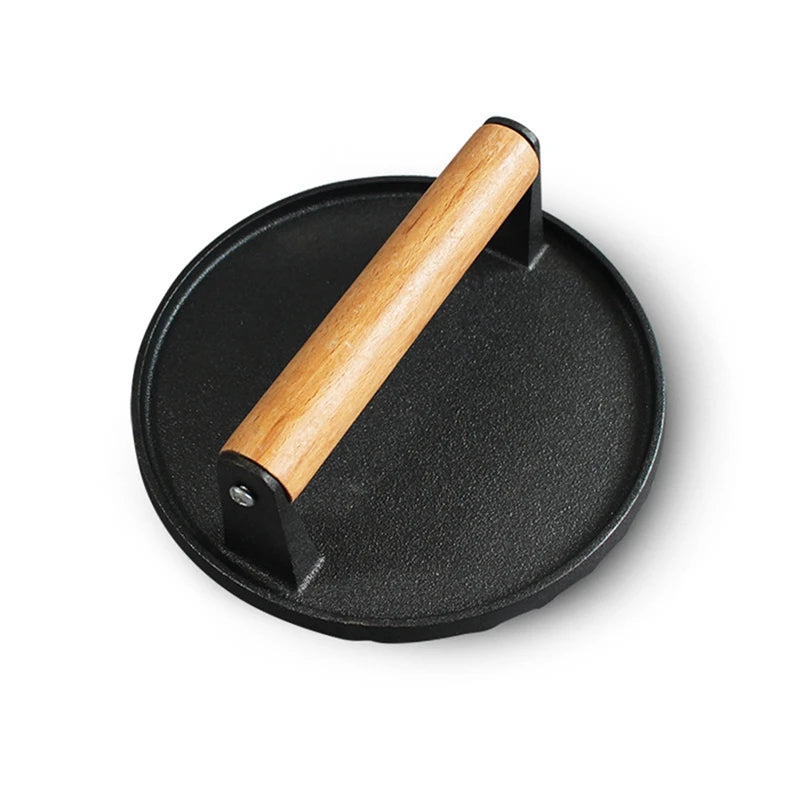 Cast Iron Burger Press - Heavy Duty Hamburger Press W/Heat Resistant Handle.