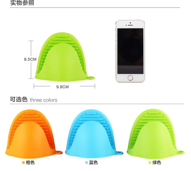 Thicken Silicone Anti-Hot Gloves Microwave Oven Glove Insulation Non Stick Anti-slip Grips Bowl Pot Clips Kitchen Cooking Gadget.