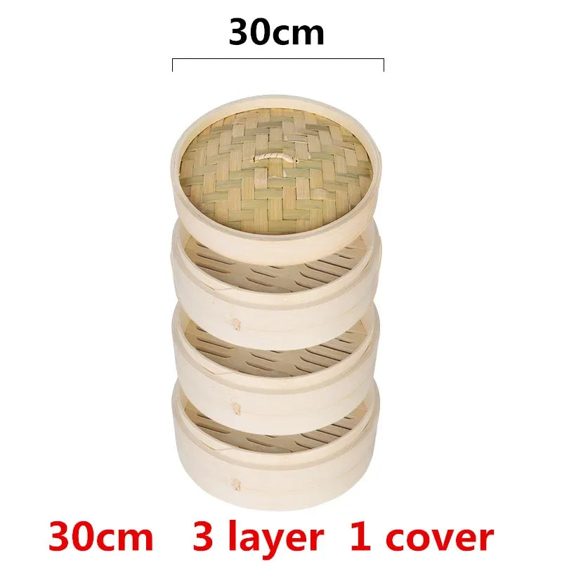 One Cage or Cover Cooking Bamboo Steamer Fish Rice Vegetable Snack Basket Set Kitchen Cooking Tools dumpling steamer steam pot.