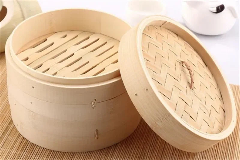 One Cage or Cover Cooking Bamboo Steamer Fish Rice Vegetable Snack Basket Set Kitchen Cooking Tools dumpling steamer steam pot.